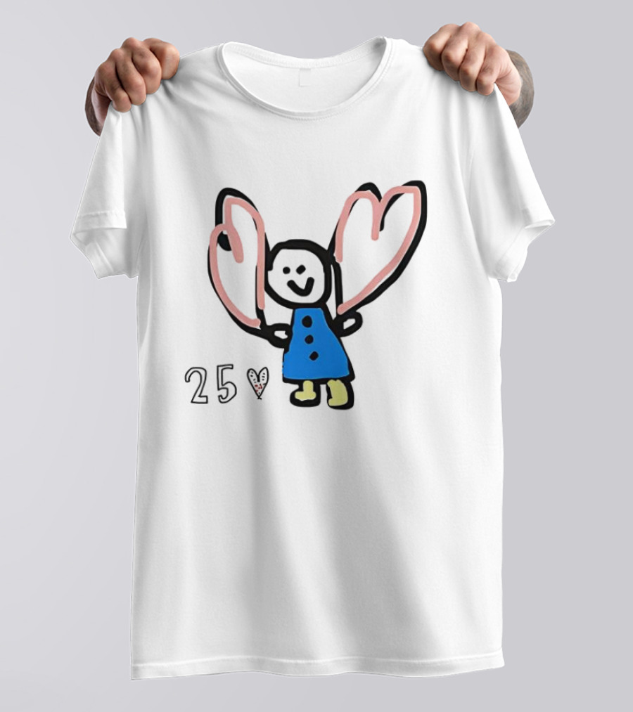 Special Cartoon X Mas Heart Butterfly Wings Blue Dress T-Shirt