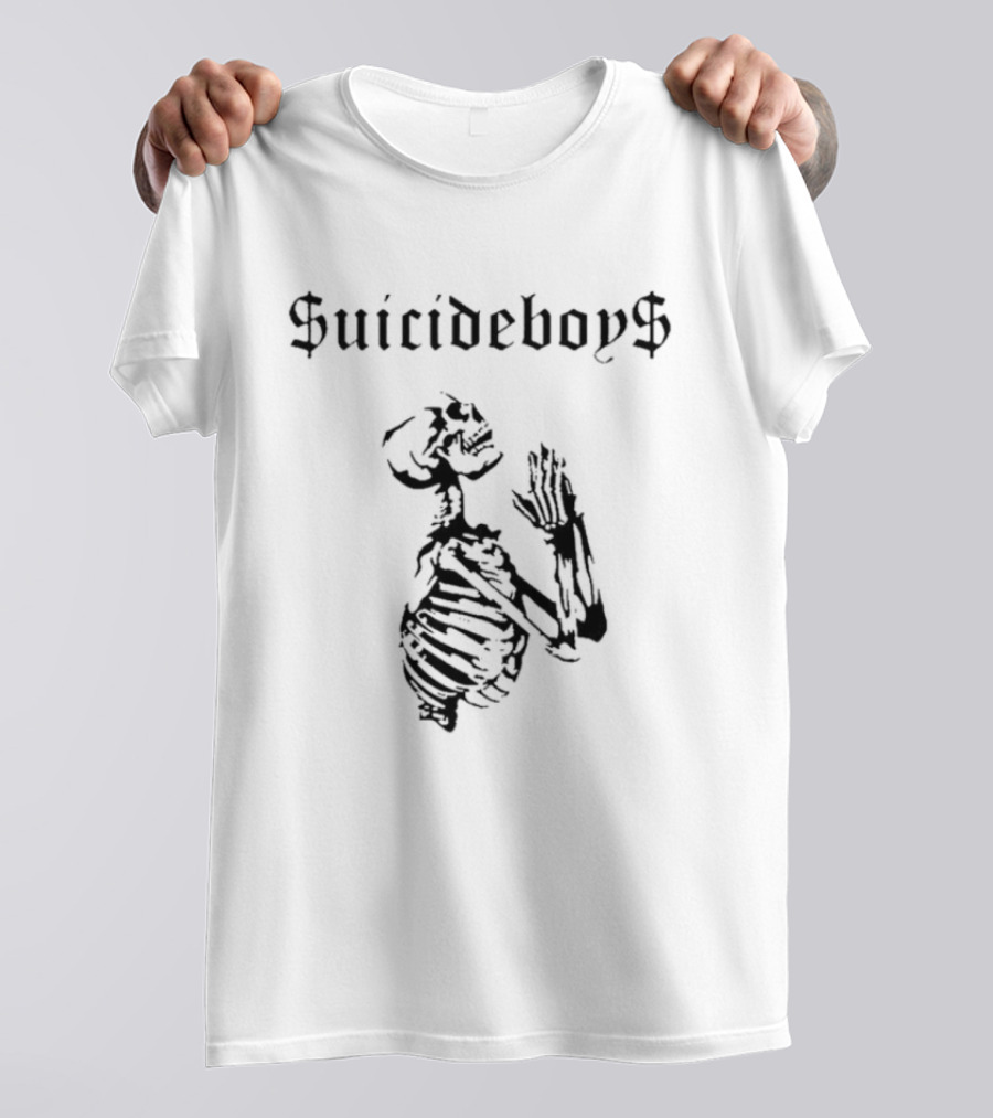 Suicideboys Praying Skeleton Red Eye Dark Aesthetic T-Shirt