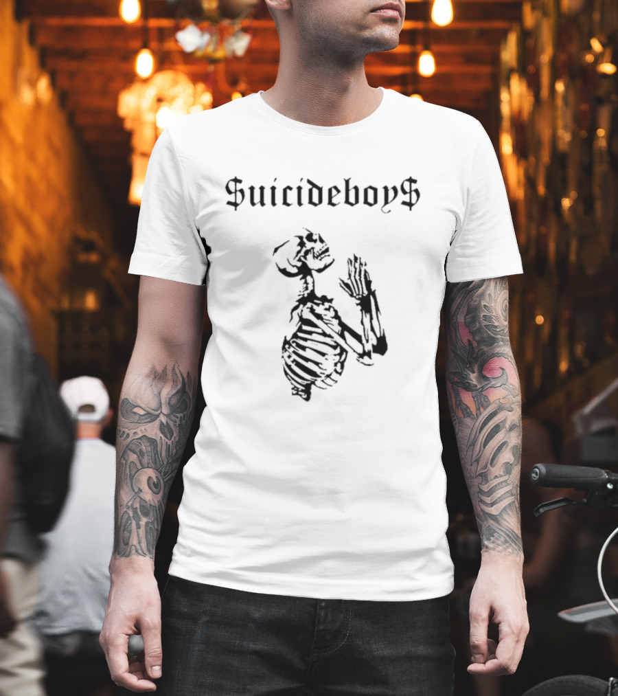 Suicideboys Praying Skeleton Red Eye Dark Aesthetic T-Shirt