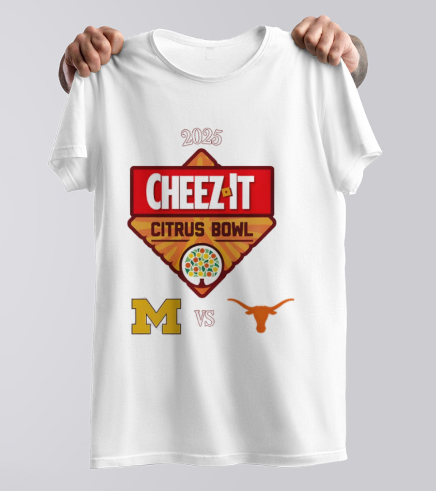 2025 Cheez It Citrus Bowl Texas Longhorns Vs Michigan Wolverines T-Shirt