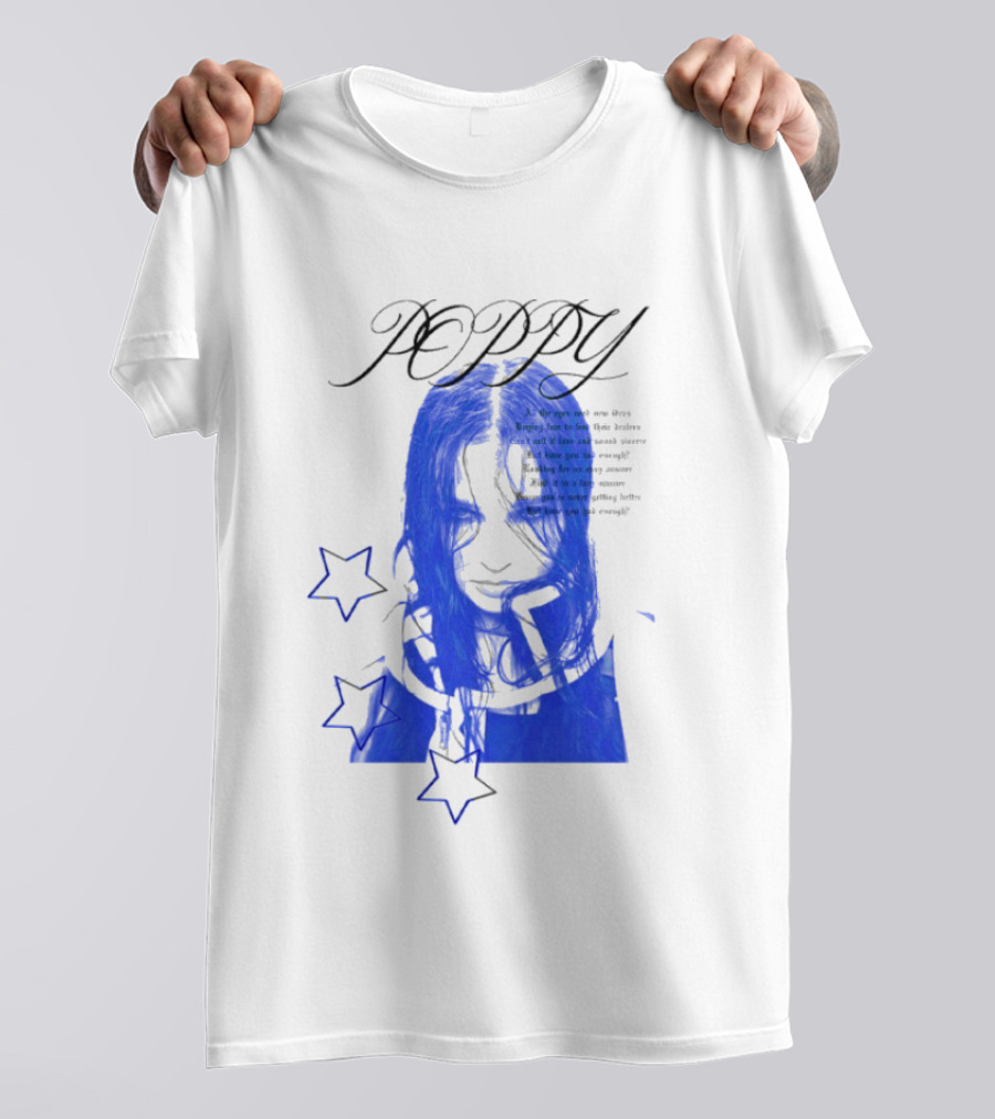 Poppy Blue Face With Stars T-Shirt