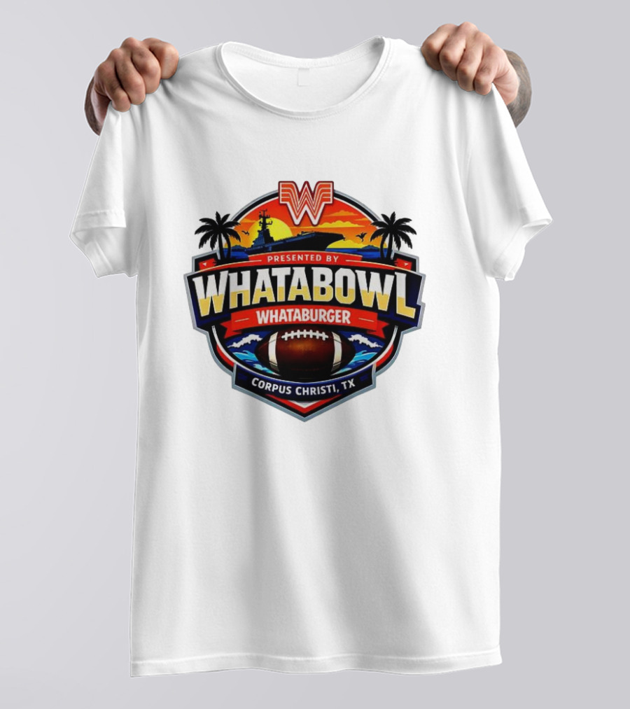 Whatabowl Whataburger Corpus Christi TX Football Sunset Palm Trees T-Shirt
