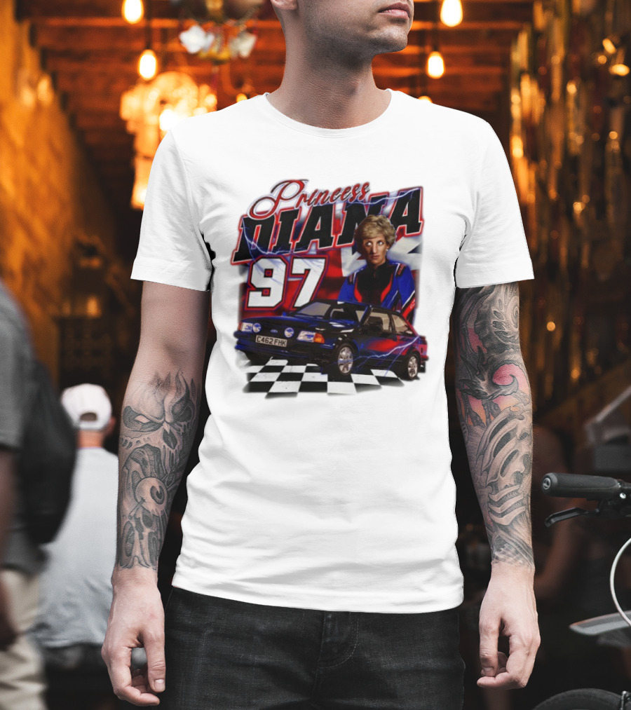 Princess Diana 97 Racer Car Union Jack T-Shirt