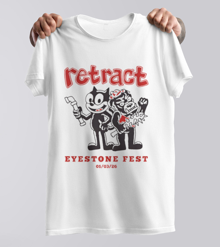 Retract Eyestone Fest 01 03 2025 Cartoon Characters With Wrench And Brush T-Shirt