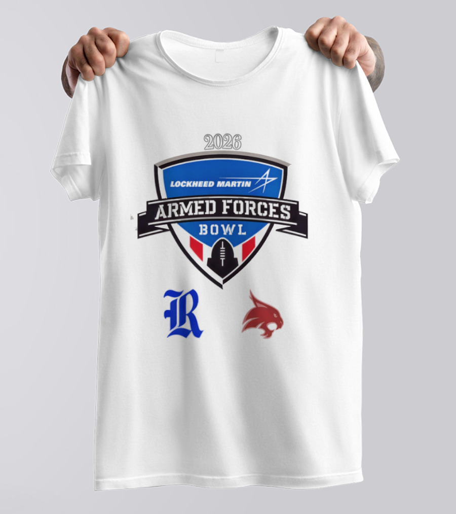 Rice Owls Vs Texas State Bobcats Lockheed Martin Armed Forces Bowl 2026 T-Shirt