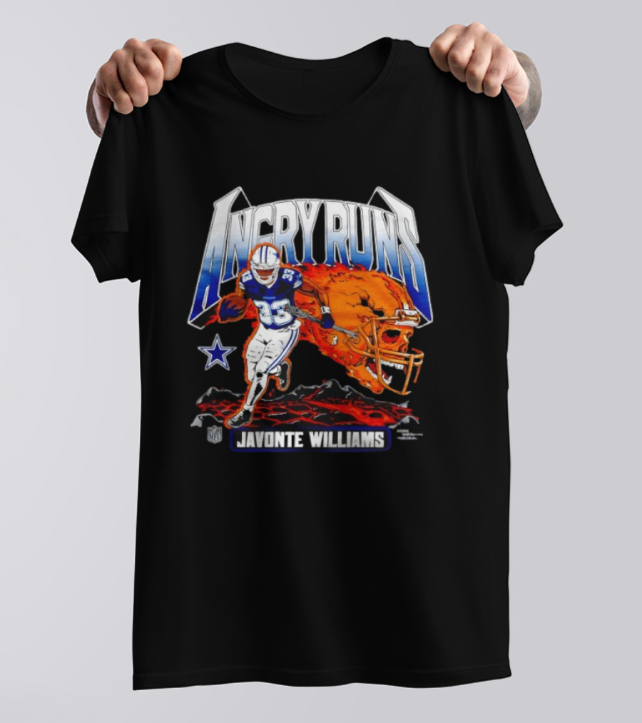 Angry Runs Dallas Cowboys Javonte Williams NFL 2025 T-Shirt