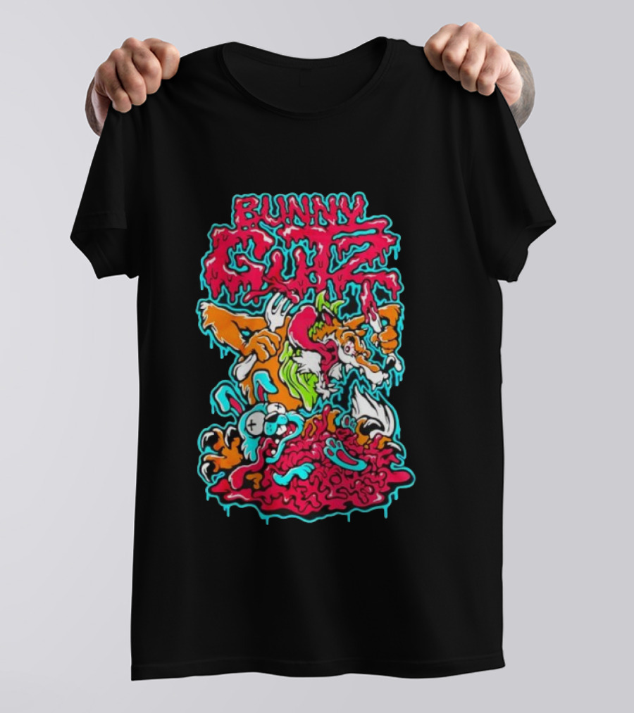 Bunny Gutz Killer Acid Cartoon Dripping Vivid T-Shirt