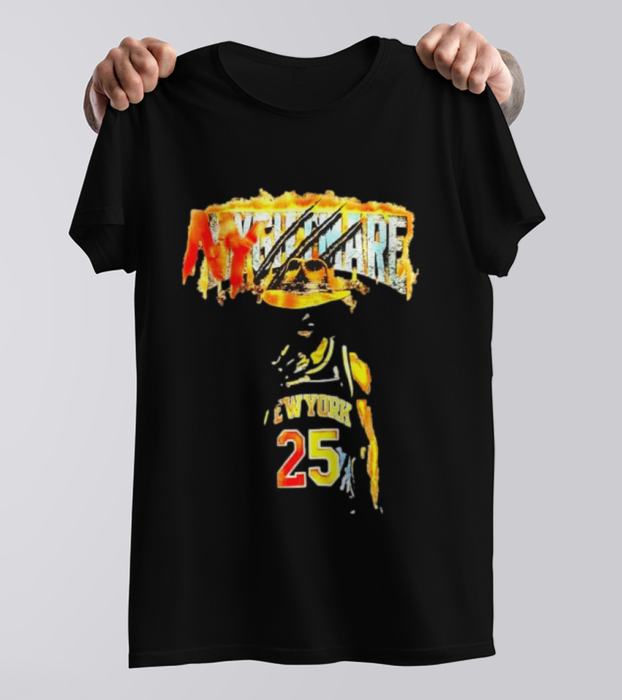 Jalen Brunson New York 25 Ny Nightmare Freddy Krueger T-Shirt