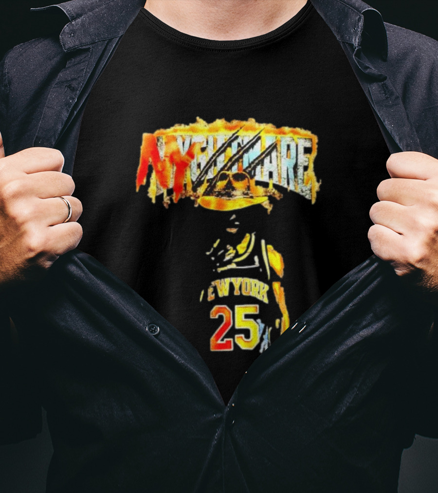 Jalen Brunson New York 25 Ny Nightmare Freddy Krueger T-Shirt