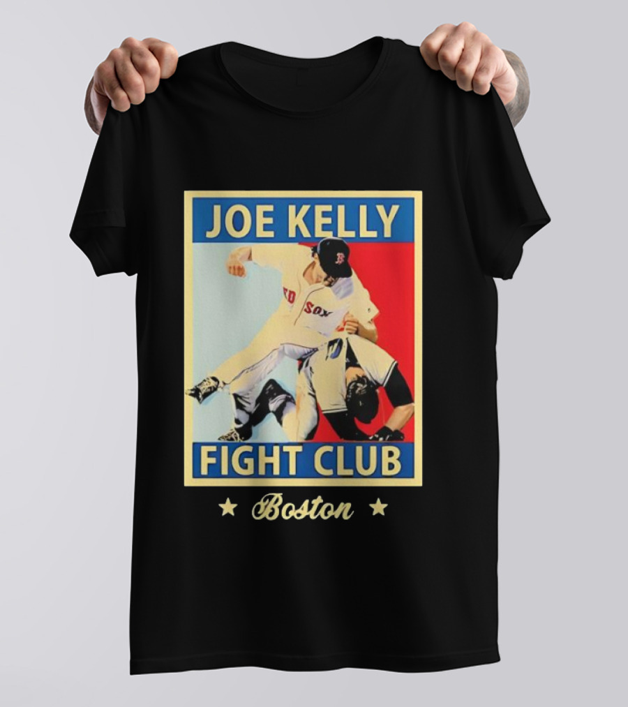 Joe Kelly Fight Club Boston Red Sox Baseball Action T-Shirt
