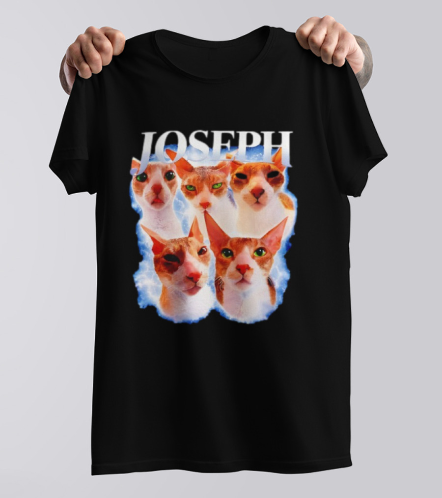 JOSEPH Five Cat Faces Blue Aura T-Shirt