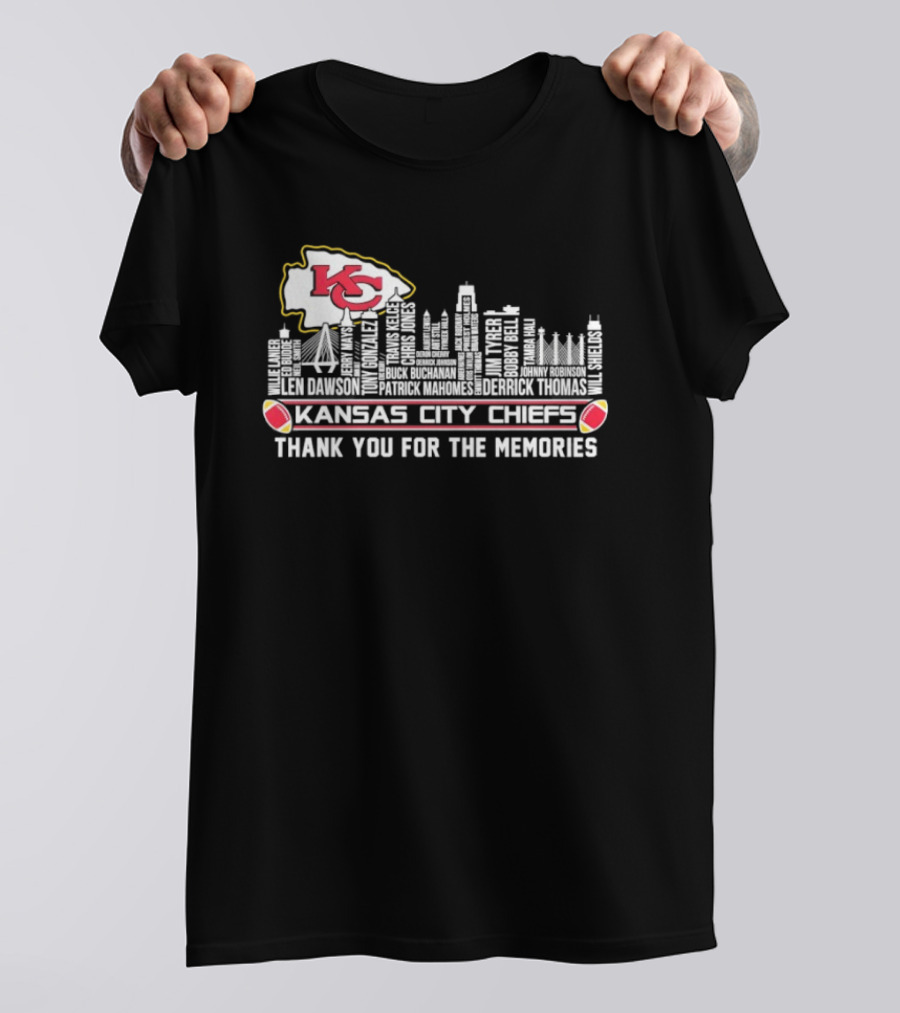 Kansas City Chiefs Thank You For The Memories City Skyline KC T-Shirt
