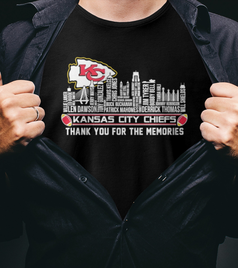 Kansas City Chiefs Thank You For The Memories City Skyline KC T-Shirt
