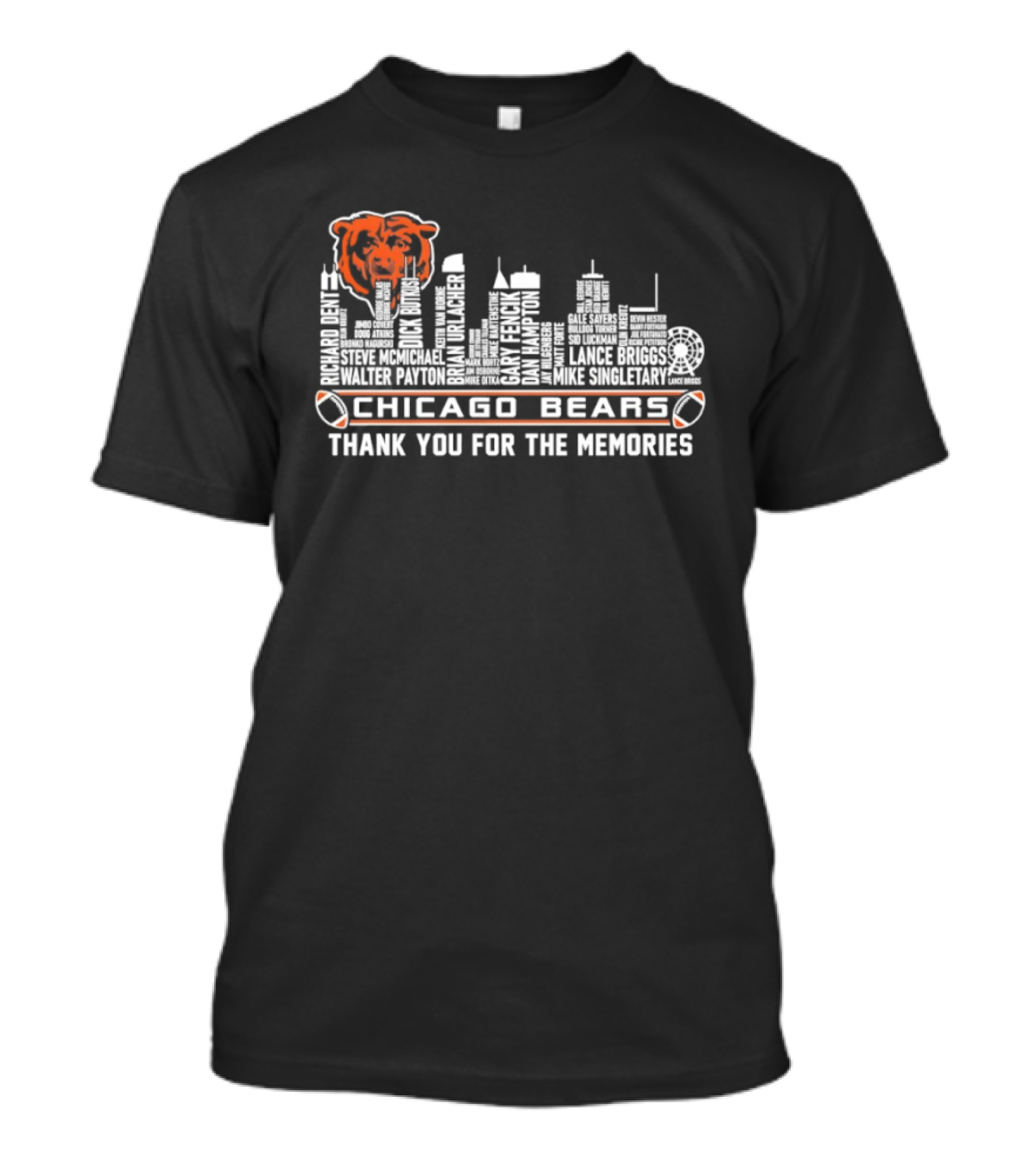 Chicago Bears Thank You For The Memories Skyline Bear T-Shirt