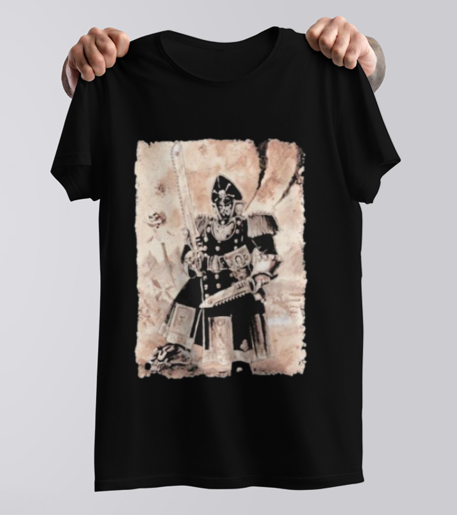 Grimdark Commissar Warhammer 40k Chainsword Artillery T-Shirt