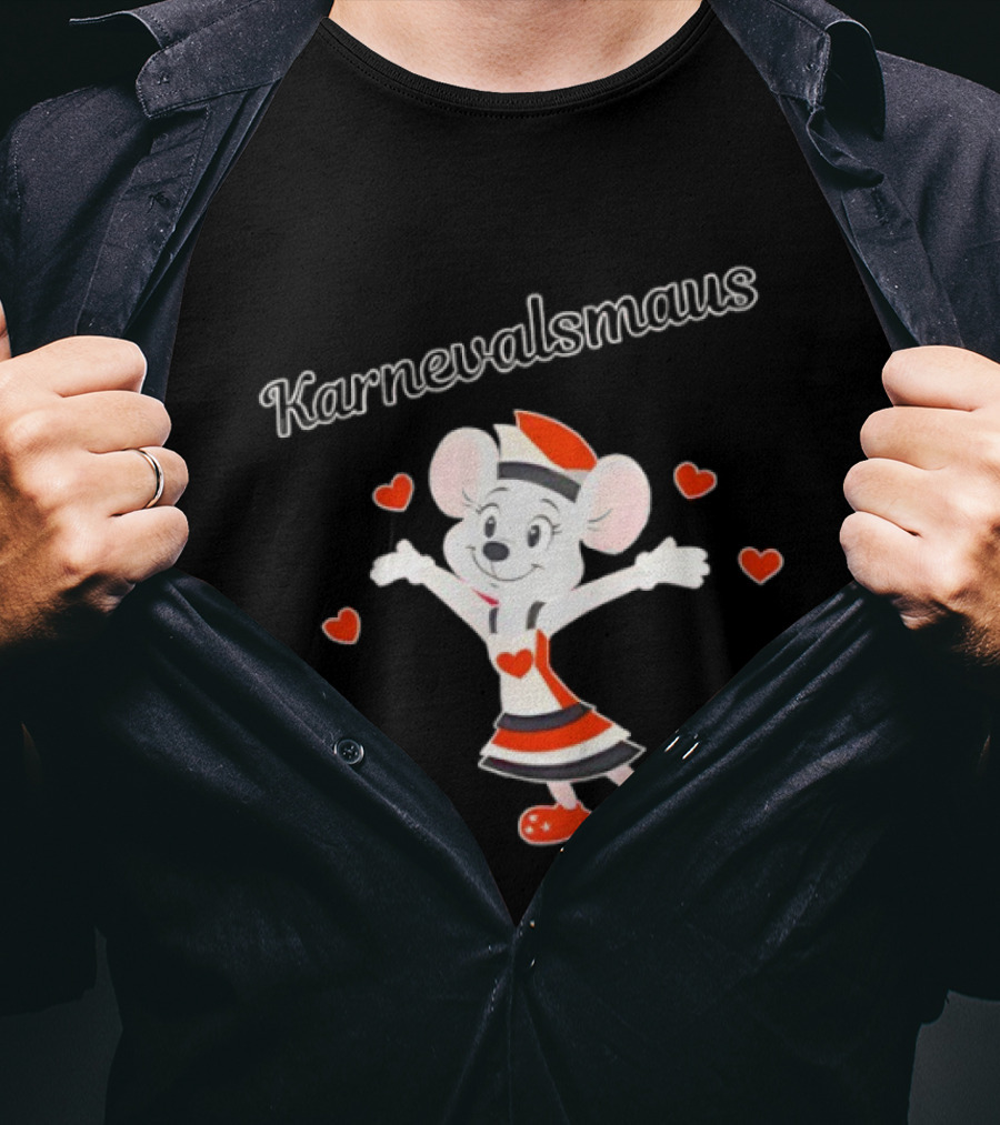 Karnevalsmaus Festive Mouse With Hearts T-Shirt