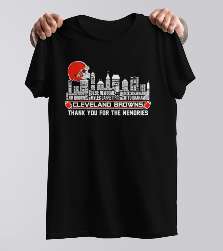 Cleveland Browns Thank You For The Memories City Skyline Helmet Football T-Shirt