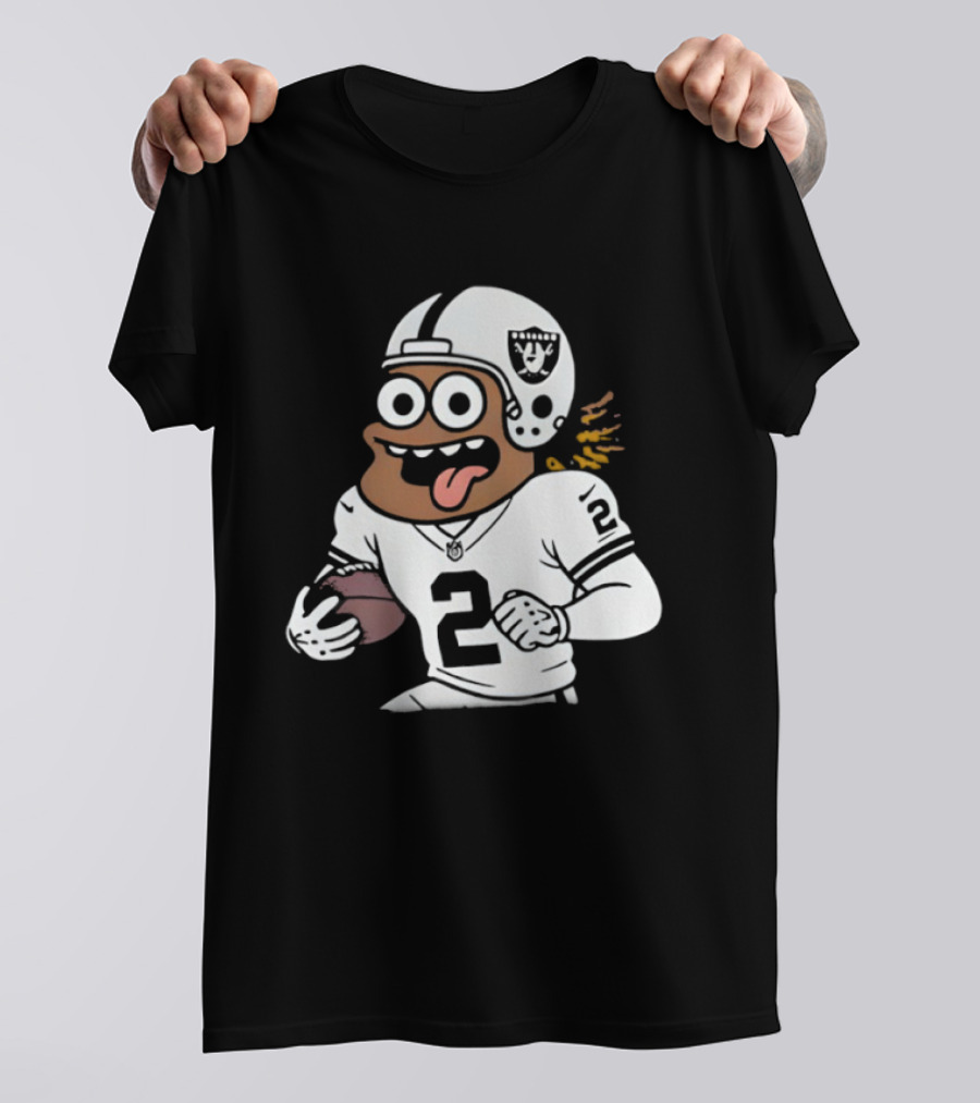 Las Vegas Raiders Ashton Jeanty Cartoon Number 2 Football Player T-Shirt