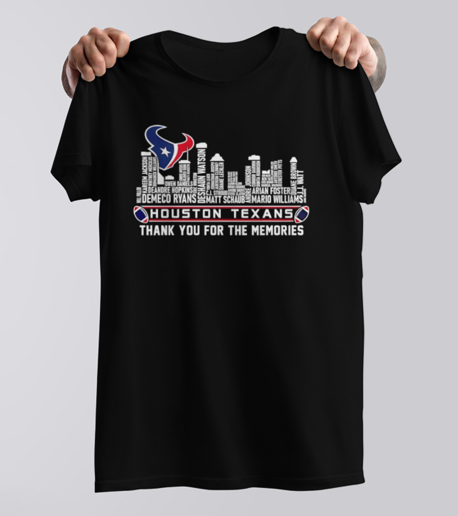 Houston Texans City Skyline Thank You For The Memories T-Shirt