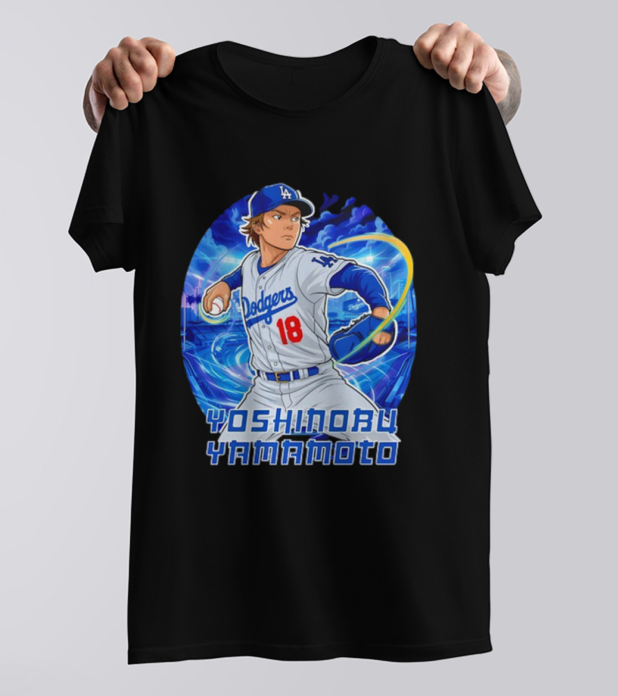 Los Angeles Dodgers Yoshinobu Yamamoto Anime Pitcher T-Shirt