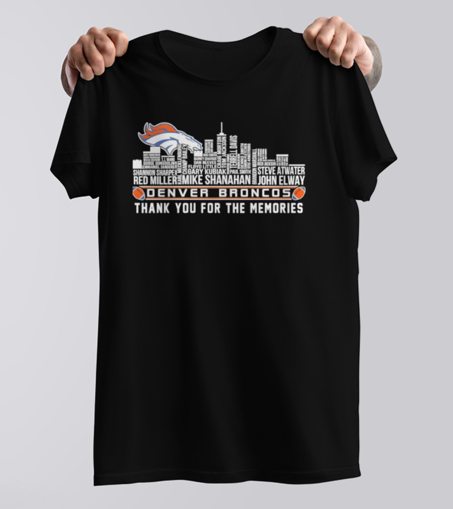 Denver Broncos City Skyline Thank You For The Memories T-Shirt