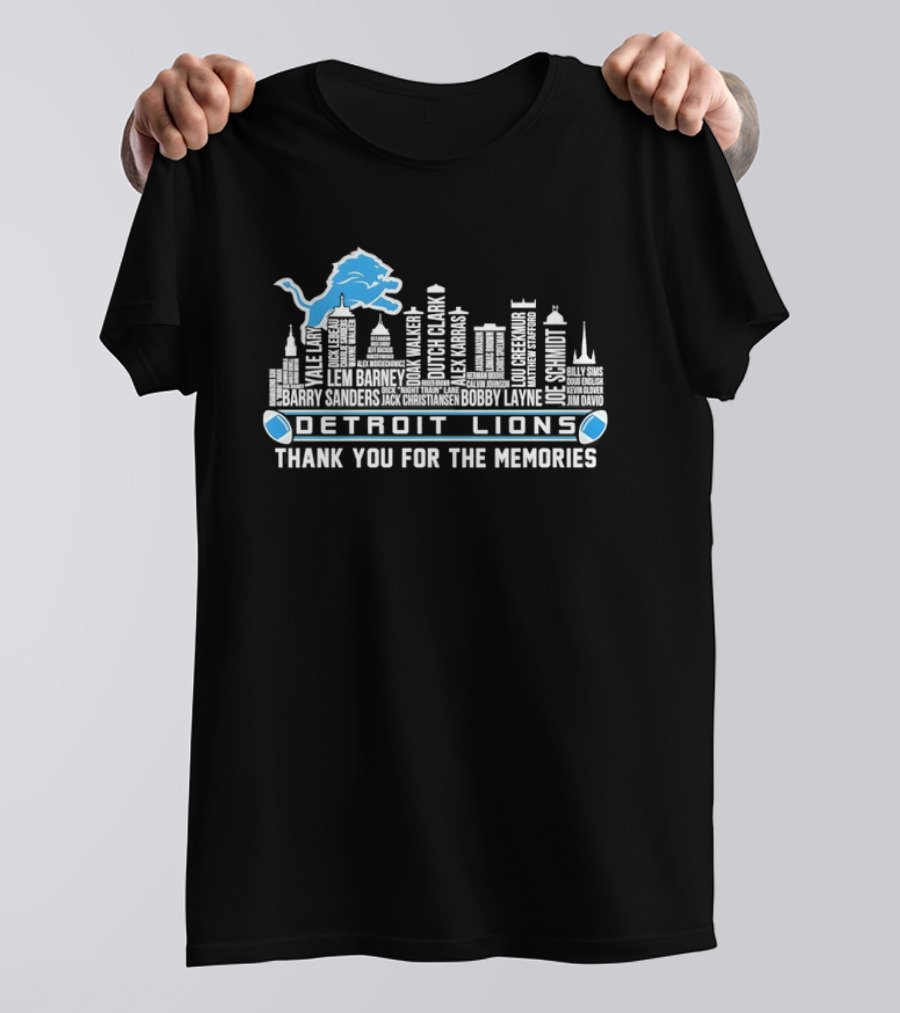 Detroit Lions Skyline Thank You For The Memories T-Shirt