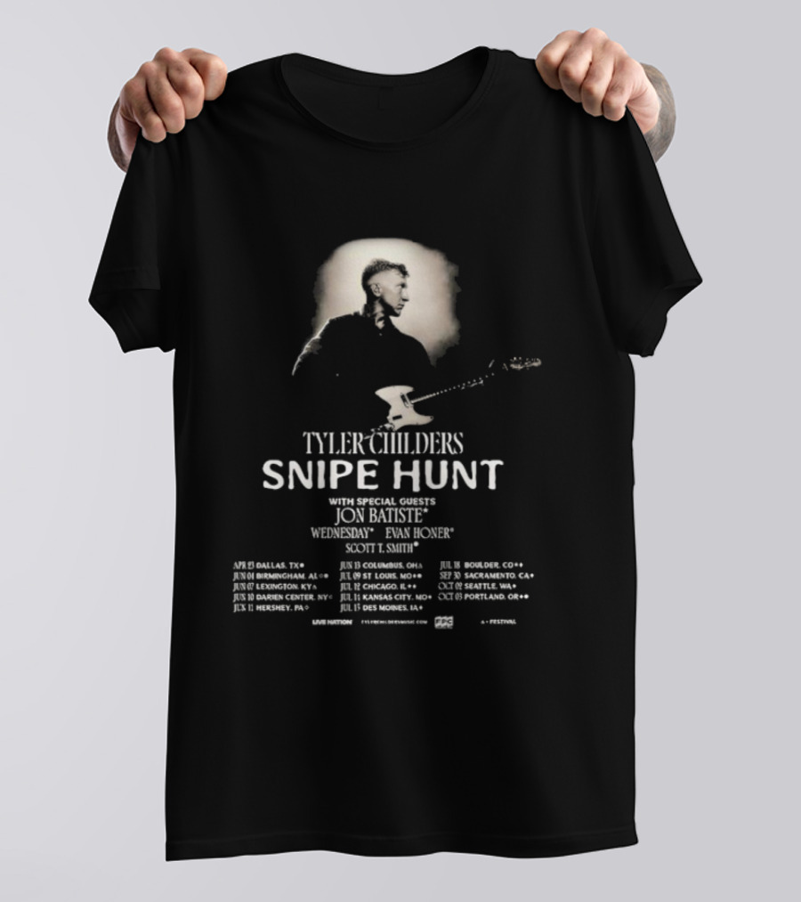 Tyler Childers Snipe Hunt 2026 Tour North America Dates Special Guests Joce Kelsey Wayne Graham T-Shirt