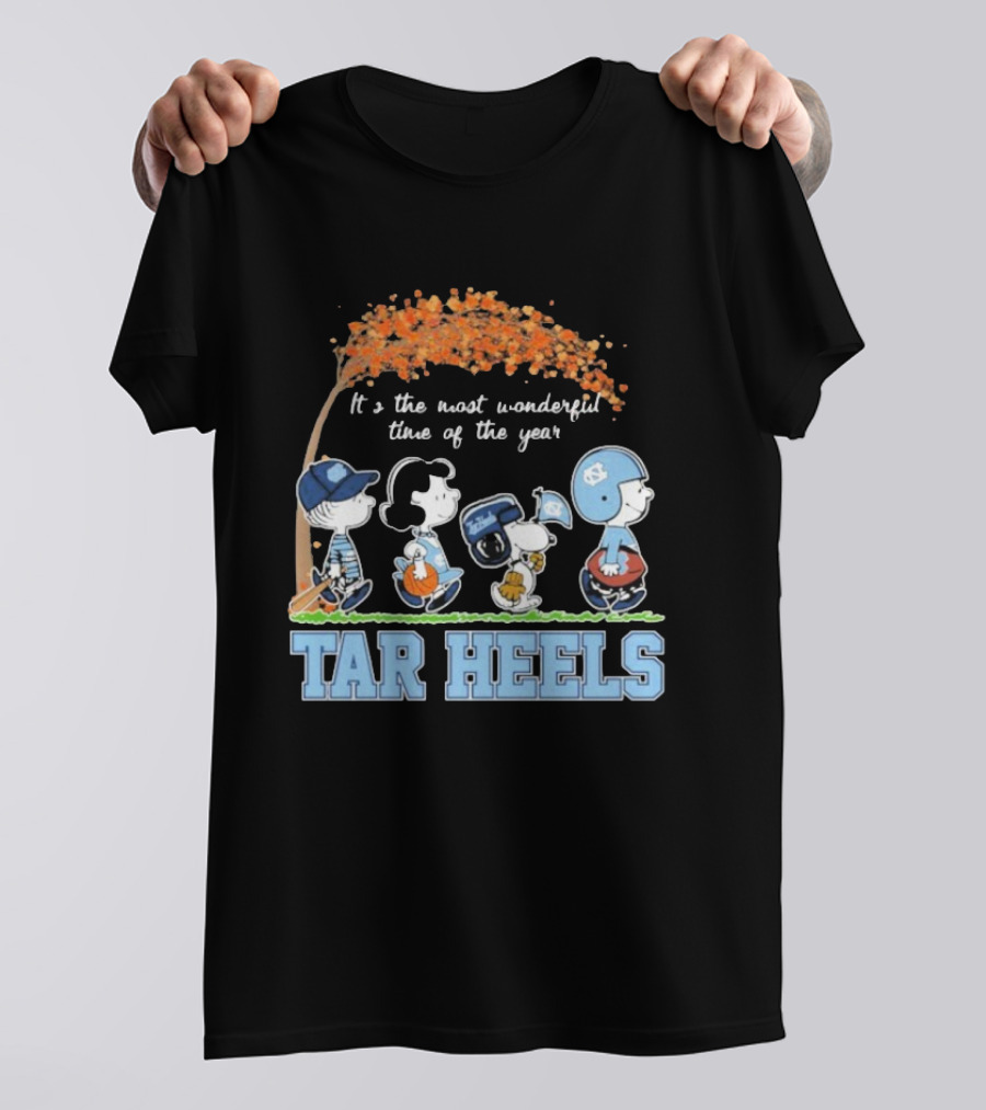 UNC North Carolina Tar Heels Snoopy The Peanuts It’s The Most Wonderful Time Of The Year T-Shirt