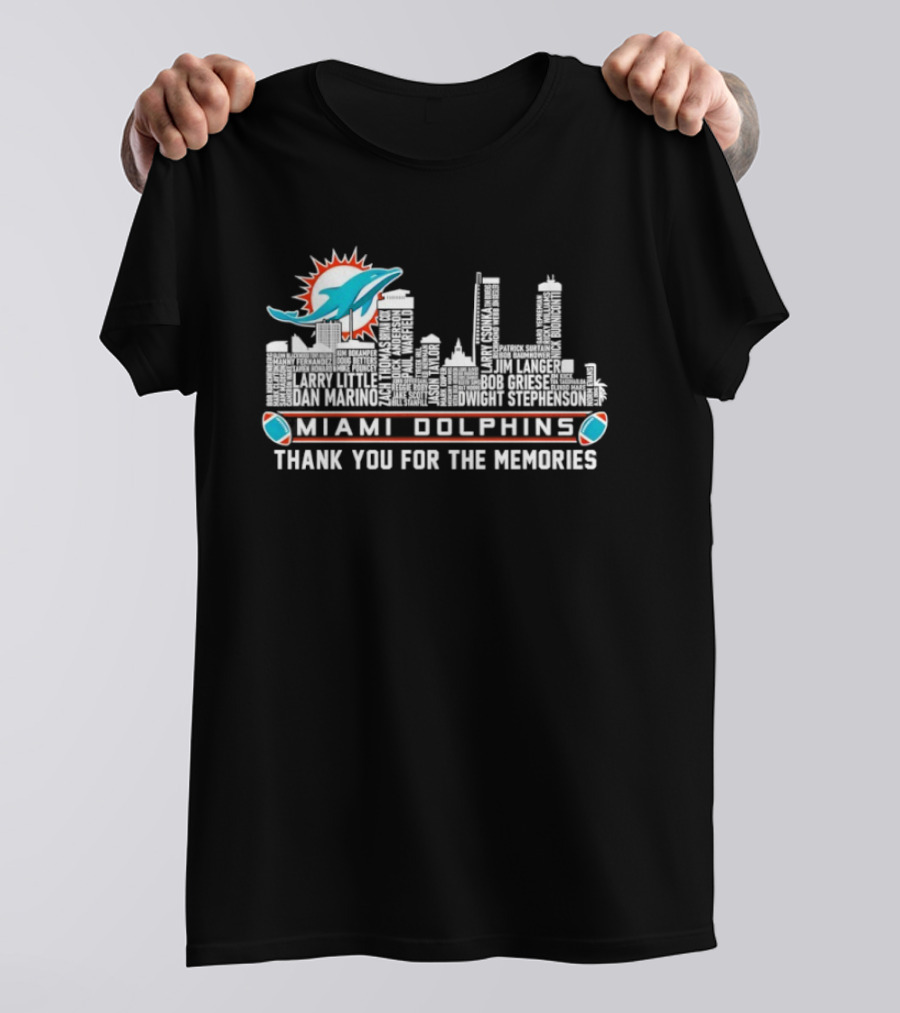 Miami Dolphins Skyline Thank You For The Memories T-Shirt