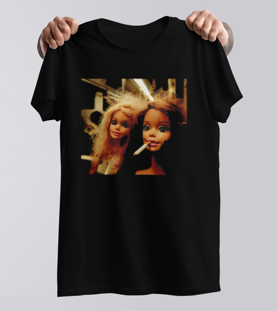 Distressed Dolls With Cigarette Urban Aesthetic T-Shirt