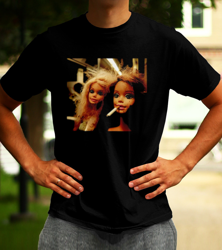 Distressed Dolls With Cigarette Urban Aesthetic T-Shirt