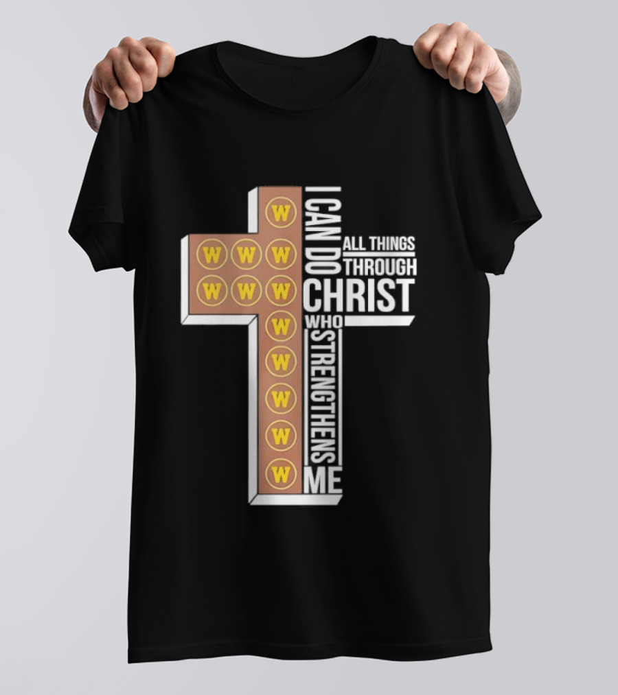 San Diego Padres W Logo Cross I Can Do All Things Through Christ Who Strengthens Me T-Shirt