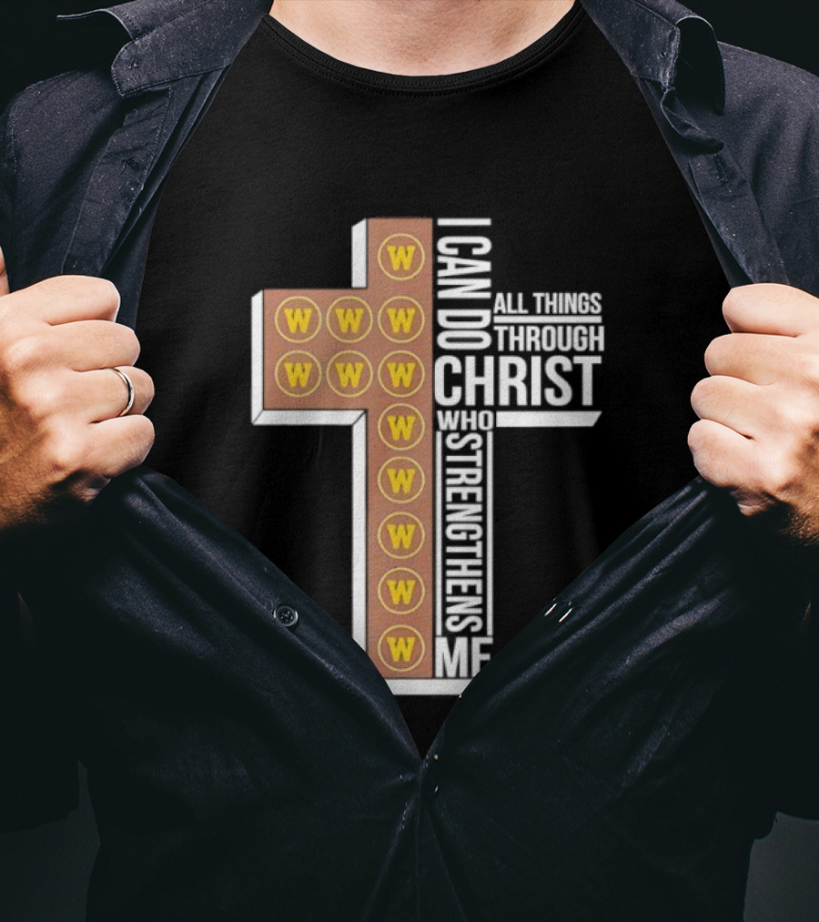 San Diego Padres W Logo Cross I Can Do All Things Through Christ Who Strengthens Me T-Shirt