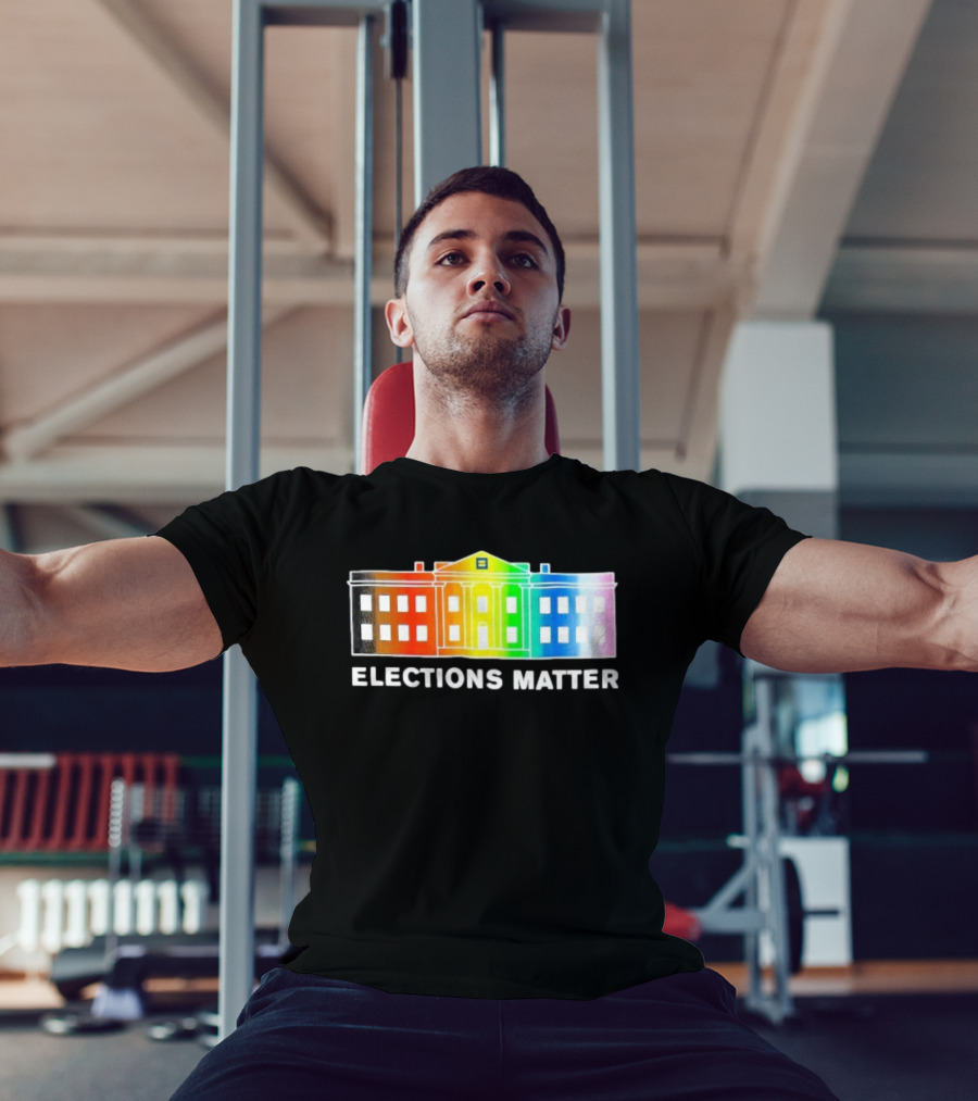 Elections Matter Human Rights Campaign Rainbow White House T-Shirt