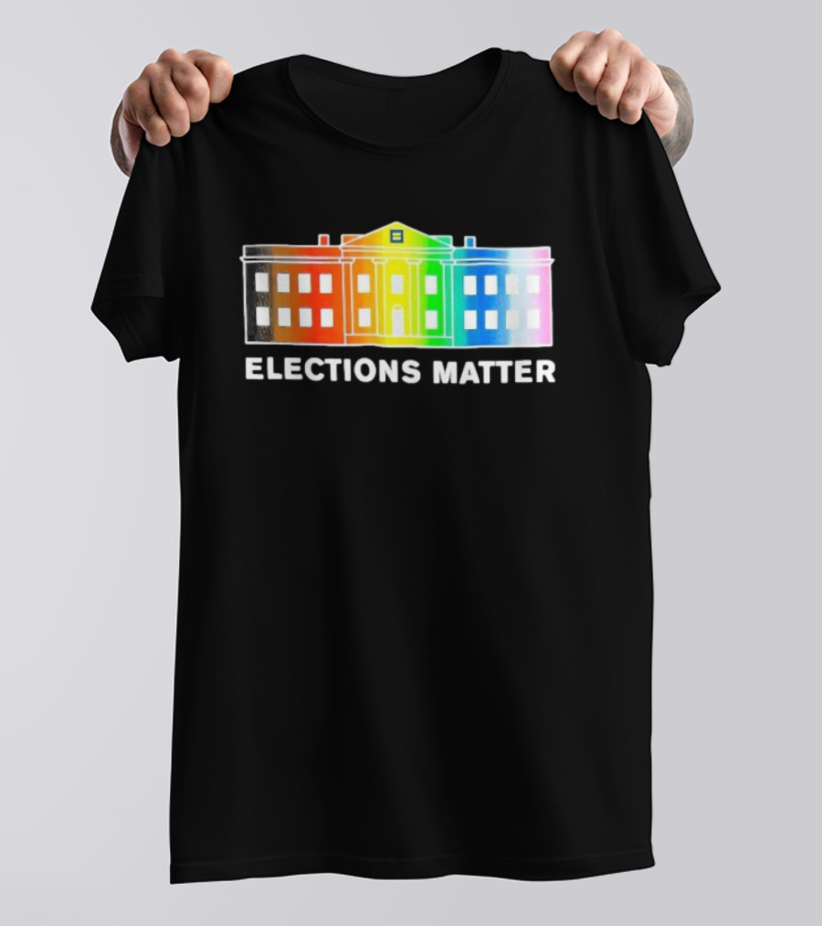 Elections Matter Human Rights Campaign Rainbow White House T-Shirt