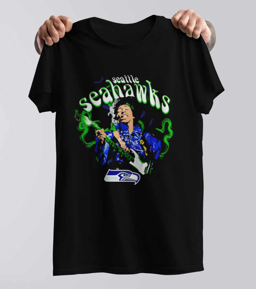 Seattle Seahawks Jimi Hendrix Collaboration NFL Fan T-Shirt