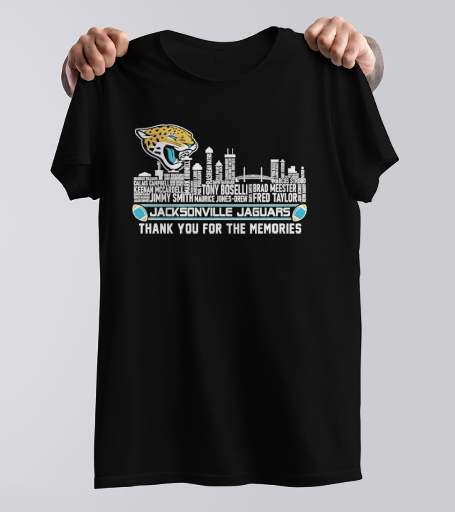 Jacksonville Jaguars City Skyline Thank You For The Memories T-Shirt