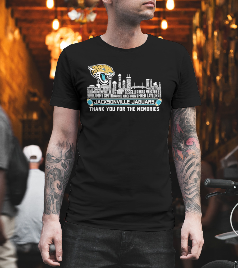 Jacksonville Jaguars City Skyline Thank You For The Memories T-Shirt