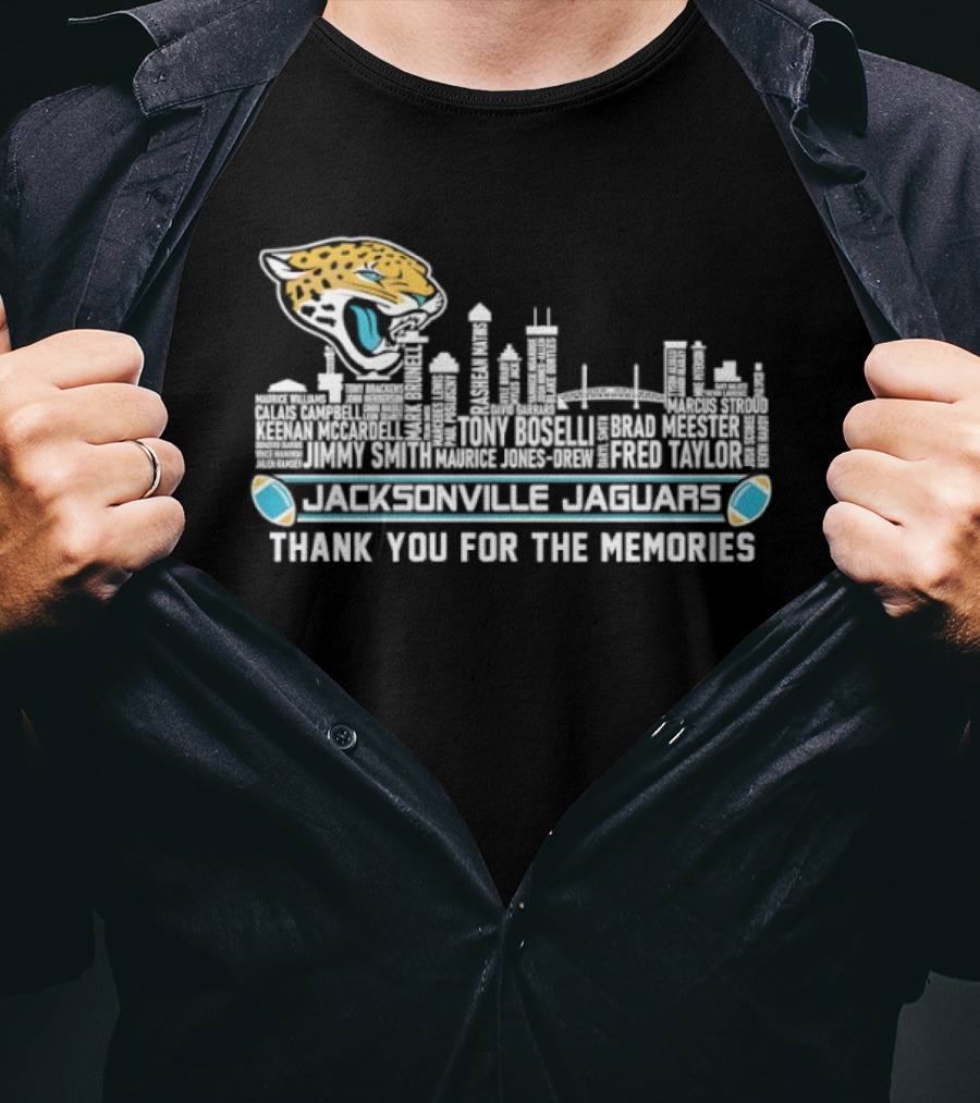 Jacksonville Jaguars City Skyline Thank You For The Memories T-Shirt