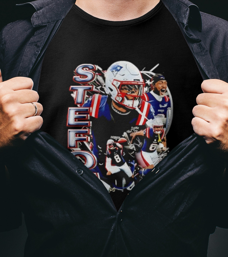 Stefon Diggs New England Style Patriots Fan Collection T-Shirt