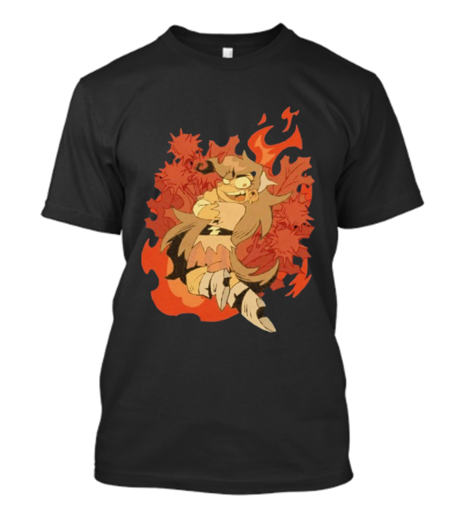 Zeddyzi Ramshackle Vinnie Vibes Flame Character Art Anime T-Shirt