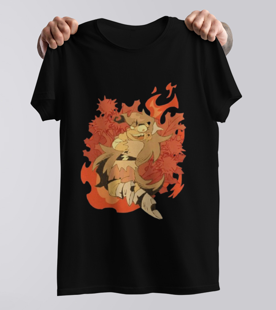Zeddyzi Ramshackle Vinnie Vibes Flame Character Art Anime T-Shirt