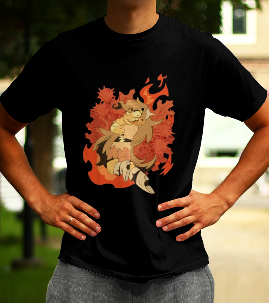 Zeddyzi Ramshackle Vinnie Vibes Flame Character Art Anime T-Shirt