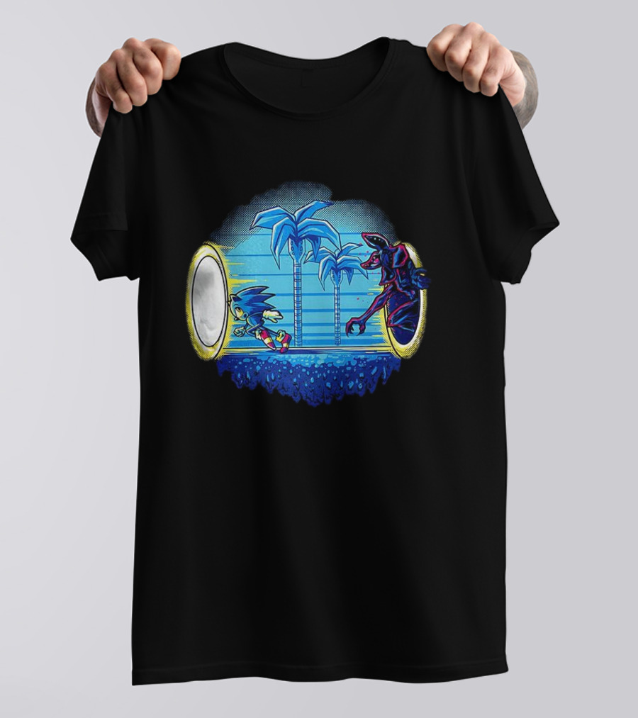 Portal Chase Sonic And Demogorgon Crossover Stranger Things T-Shirt