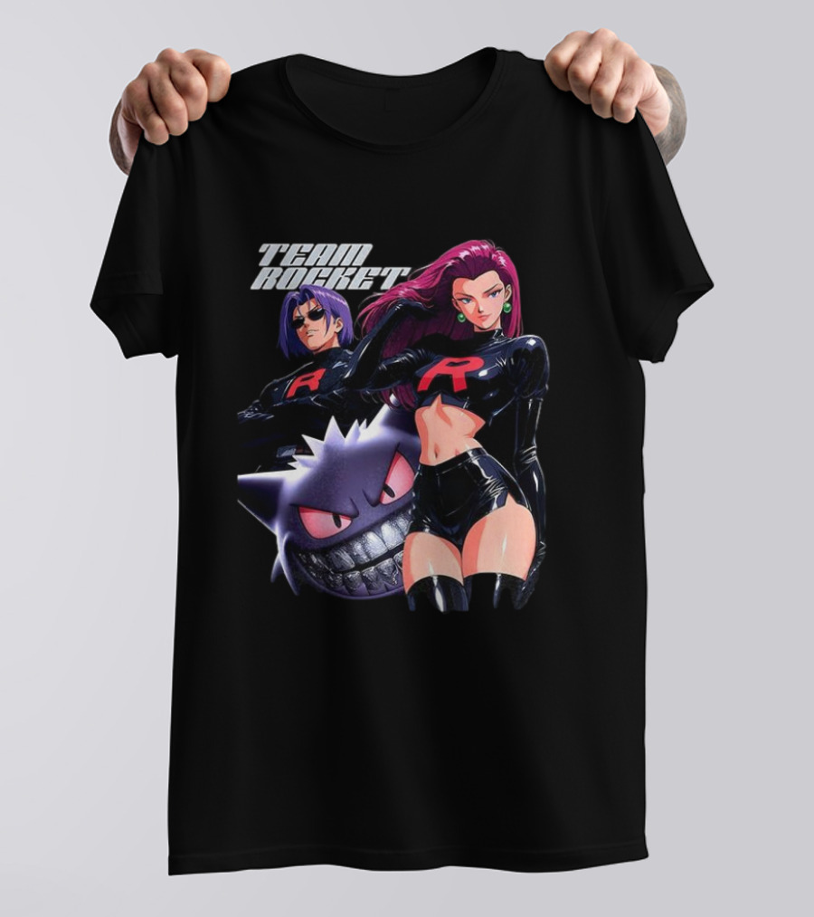 Team Rocket Retro Anime Jessie James Gengar Pokemon T-Shirt