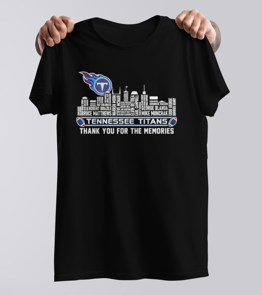 Tennessee Titans Thank You For The Memories City Skyline NFL Football Fan T-Shirt