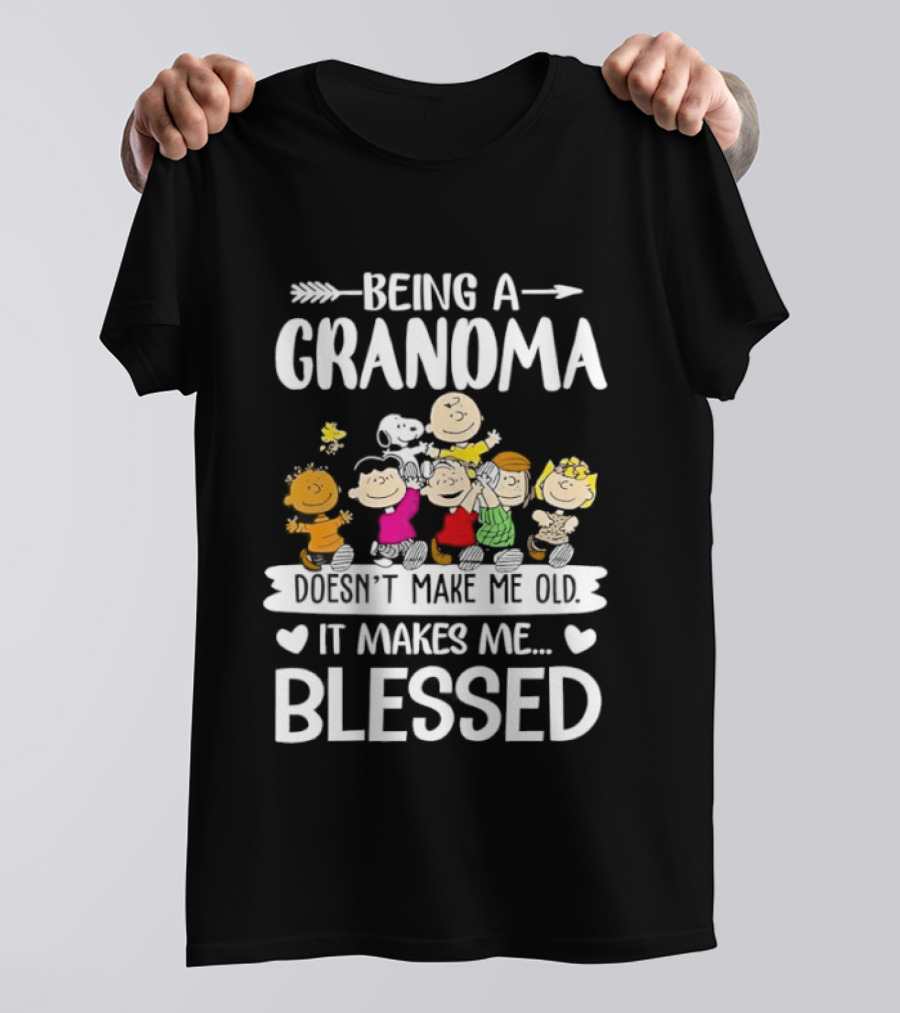 Peanuts Being A Grandma Makes Me Blessed Characters T-Shirt