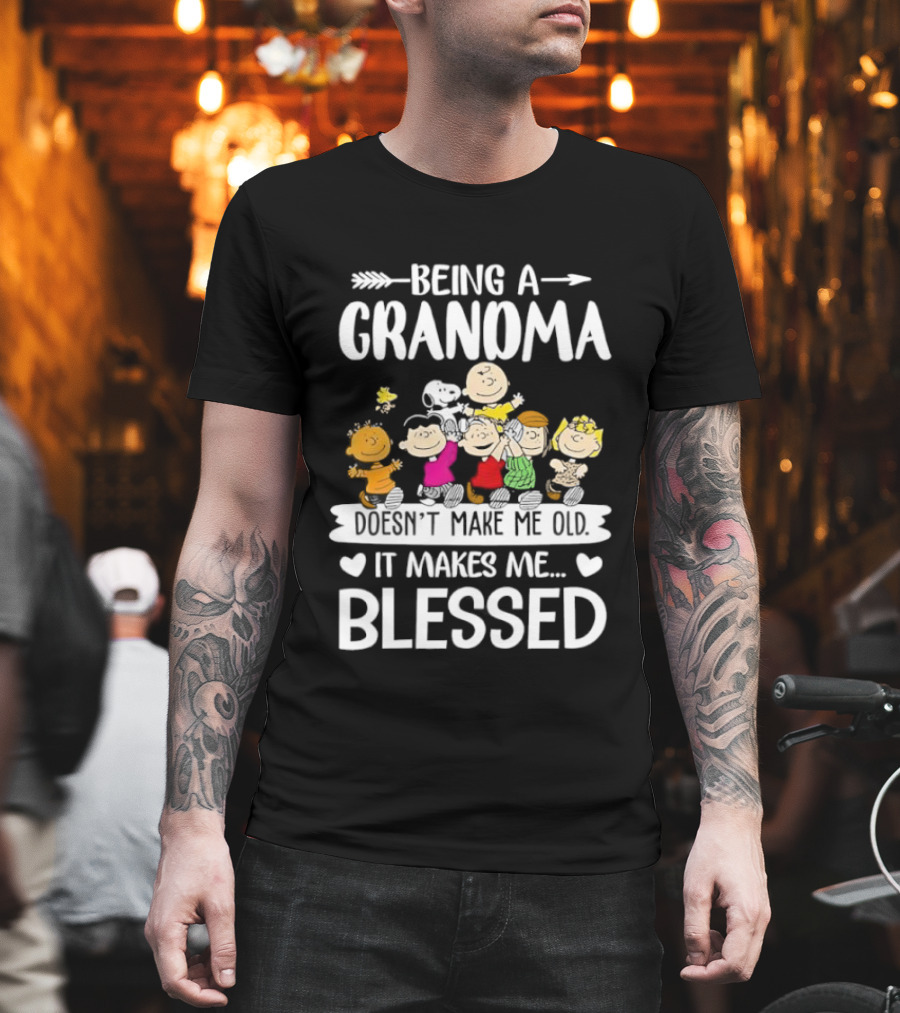 Peanuts Being A Grandma Makes Me Blessed Characters T-Shirt