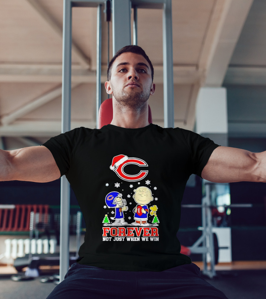 Peanuts Snoopy Christmas Chicago Bears Forever Not Just When We Win T-Shirt