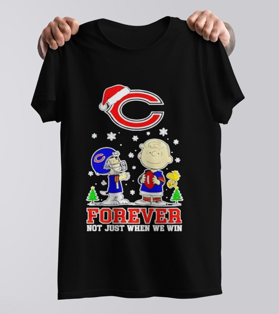 Peanuts Snoopy Christmas Chicago Bears Forever Not Just When We Win T-Shirt